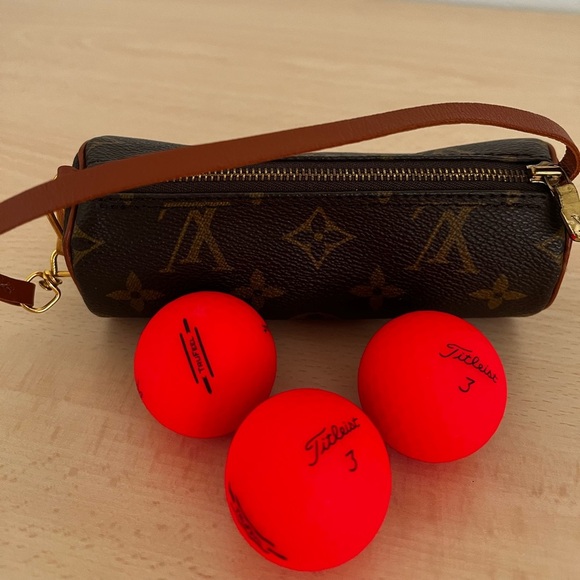 Louis Vuitton Monogram Papillon Golf Ball Holder EUC NWOT dust bag France - Picture 16 of 16